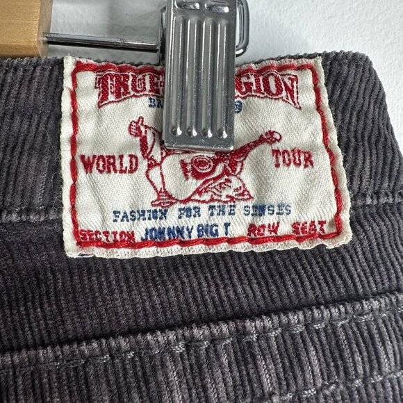 RARE Vintage True Religion Joey Big T Brown Corduroy Cropped Raw Hem Women’s 32 - Picture 9 of 16